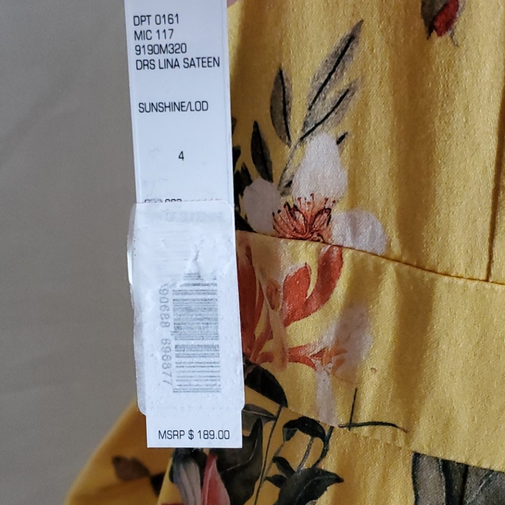 ANTONIO MELANI Yellow Floral Midi Dress - Picture 10 of 12
